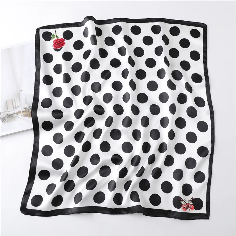 2024 Korean Fashion Dot Butterfly 60x60cm Square Scarf Silk Chiffon Girl Kerchief Wristband Luxury Bandana Women Headscarf Hijab 2024 Korean Fashion Dot Butterfly 60x60cm Square Scarf Silk Chiffon Girl Kerchief Wristband Luxury Bandana Women Headscarf Hijab