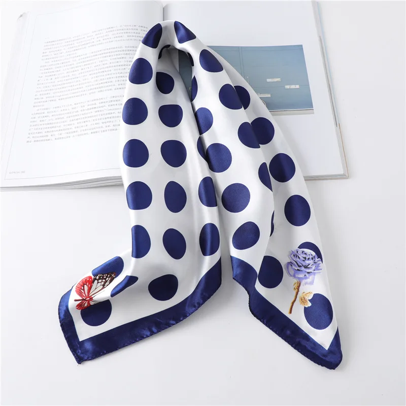 2024 Korean Fashion Dot Butterfly 60x60cm Square Scarf Silk Chiffon Girl Kerchief Wristband Luxury Bandana Women Headscarf Hijab 2024 Korean Fashion Dot Butterfly 60x60cm Square Scarf Silk Chiffon Girl Kerchief Wristband Luxury Bandana Women Headscarf Hijab