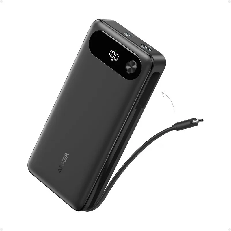 Anker Power Bank 20,000mAh Portable Charger with Built-in USB-C Cable 87W Max Fast Charging Battery Pack 2 USB-C and 1 USB-A Anker Power Bank 20,000mAh Portable Charger with Built-in USB-C Cable 87W Max Fast Charging Battery Pack 2 USB-C and 1 USB-A