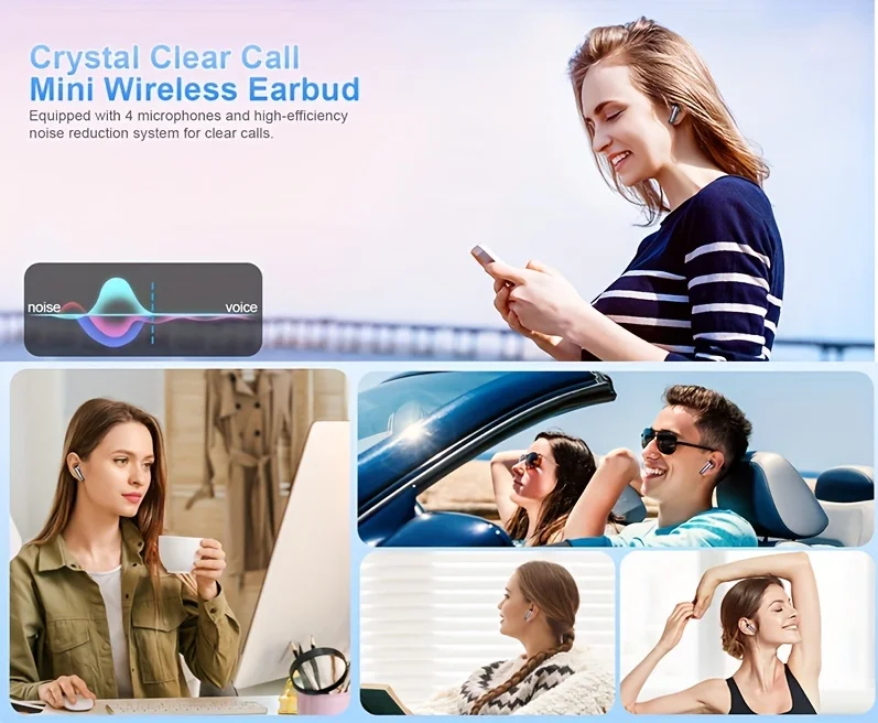 Wireless Earphone 40dB Noise Cancelling Bluetooth 5.3 Headphone 6 Mic ENC with LED Display HD Call TWS Earbuds Transparency Mode Wireless Earphone 40dB Noise Cancelling Bluetooth 5.3 Headphone 6 Mic ENC with LED Display HD Call TWS Earbuds Transparency Mode