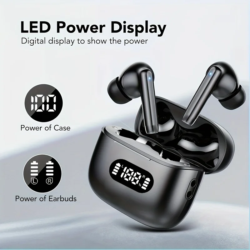 Wireless Earphone 40dB Noise Cancelling Bluetooth 5.3 Headphone 6 Mic ENC with LED Display HD Call TWS Earbuds Transparency Mode Wireless Earphone 40dB Noise Cancelling Bluetooth 5.3 Headphone 6 Mic ENC with LED Display HD Call TWS Earbuds Transparency Mode