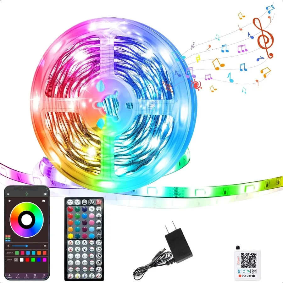 Led Lights for Bedroom 50FT RGB Led Strip Lights Color Changing Indoor Music Sync Led Light Strip with Remote and App Control D Led Lights for Bedroom 50FT RGB Led Strip Lights Color Changing Indoor Music Sync Led Light Strip with Remote and App Control D