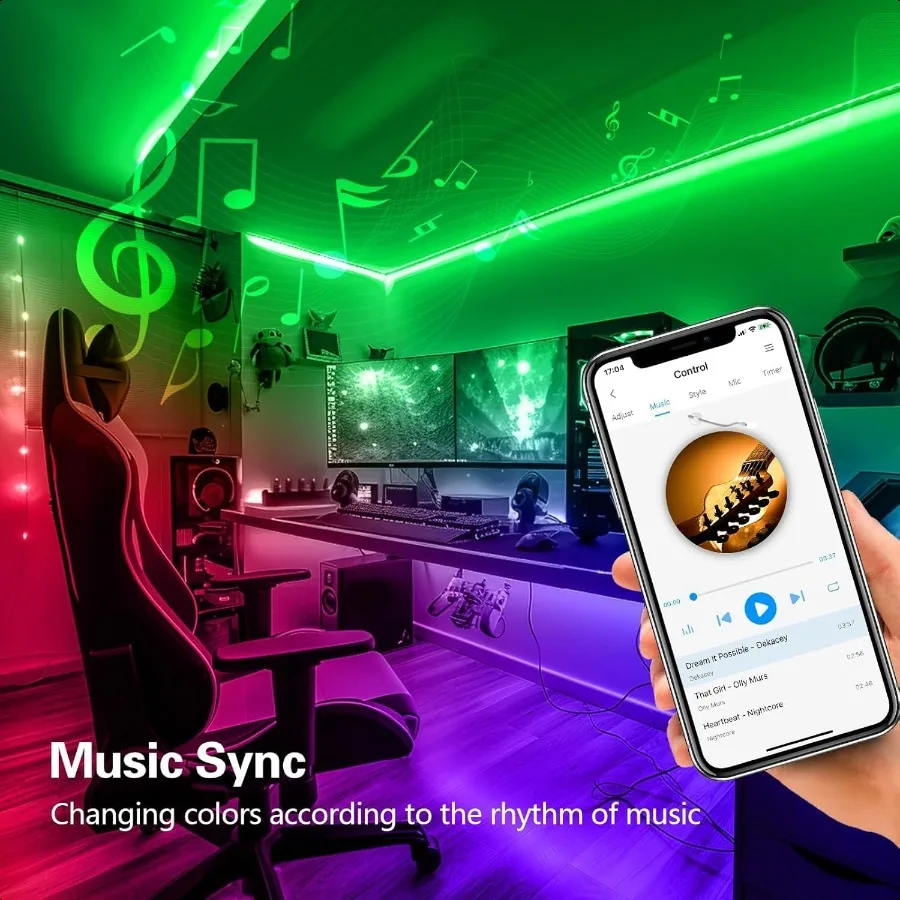 16.4ft Smart LED Strip Lights WiFi LED Lights Strip Work with Alexa and Google Assistant RGB 16 Million Colors with App Control 16.4ft Smart LED Strip Lights WiFi LED Lights Strip Work with Alexa and Google Assistant RGB 16 Million Colors with App Control
