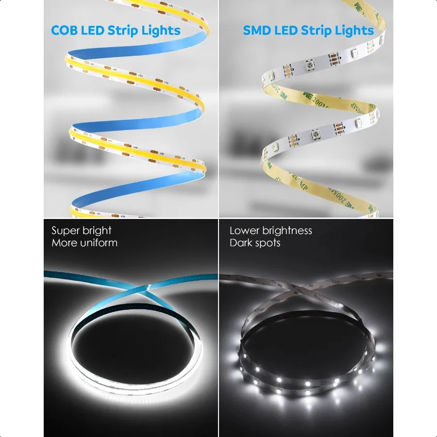 USB Led Light Strip COB Led Strip Lights 5V Daylight Cold White 6000K 3.28FT 320Leds Flexible TV Led Lights USB Powered 1M for USB Led Light Strip COB Led Strip Lights 5V Daylight Cold White 6000K 3.28FT 320Leds Flexible TV Led Lights USB Powered 1M for
