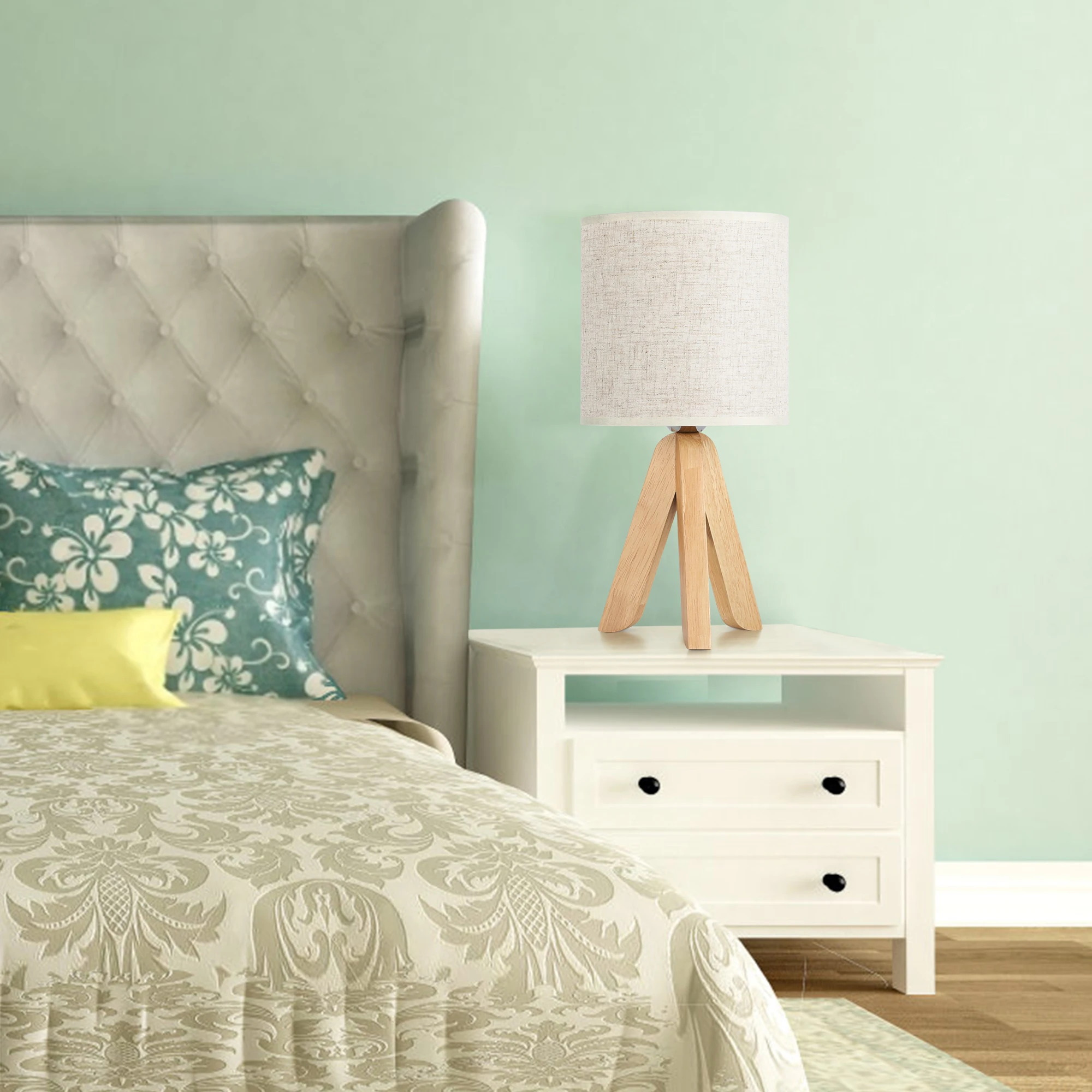 Bedroom Table Lamp Wooden Desk Lamp Bedside Nightstand Lamp Linen Lamp Shade Bedroom Table Lamp Wooden Desk Lamp Bedside Nightstand Lamp Linen Lamp Shade
