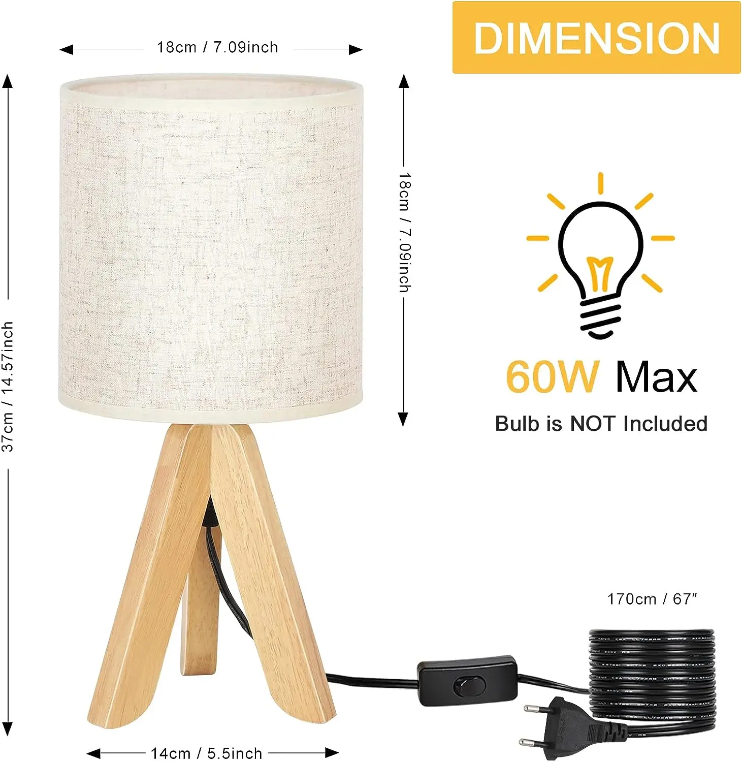 Bedroom Table Lamp Wooden Desk Lamp Bedside Nightstand Lamp Linen Lamp Shade Bedroom Table Lamp Wooden Desk Lamp Bedside Nightstand Lamp Linen Lamp Shade