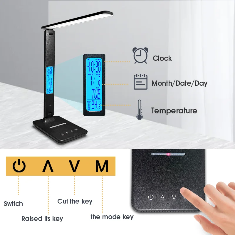 LAOPAO 10W QI Wireless Charging LED Desk Lamp USB Charging Port Sliding Dimmable Auto Timer with Night Light Table Lamp LAOPAO 10W QI Wireless Charging LED Desk Lamp USB Charging Port Sliding Dimmable Auto Timer with Night Light Table Lamp