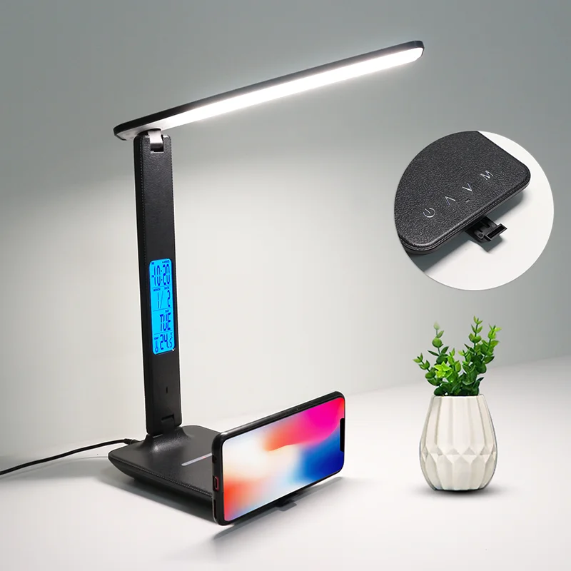 LAOPAO 10W QI Wireless Charging LED Desk Lamp USB Charging Port Sliding Dimmable Auto Timer with Night Light Table Lamp LAOPAO 10W QI Wireless Charging LED Desk Lamp USB Charging Port Sliding Dimmable Auto Timer with Night Light Table Lamp