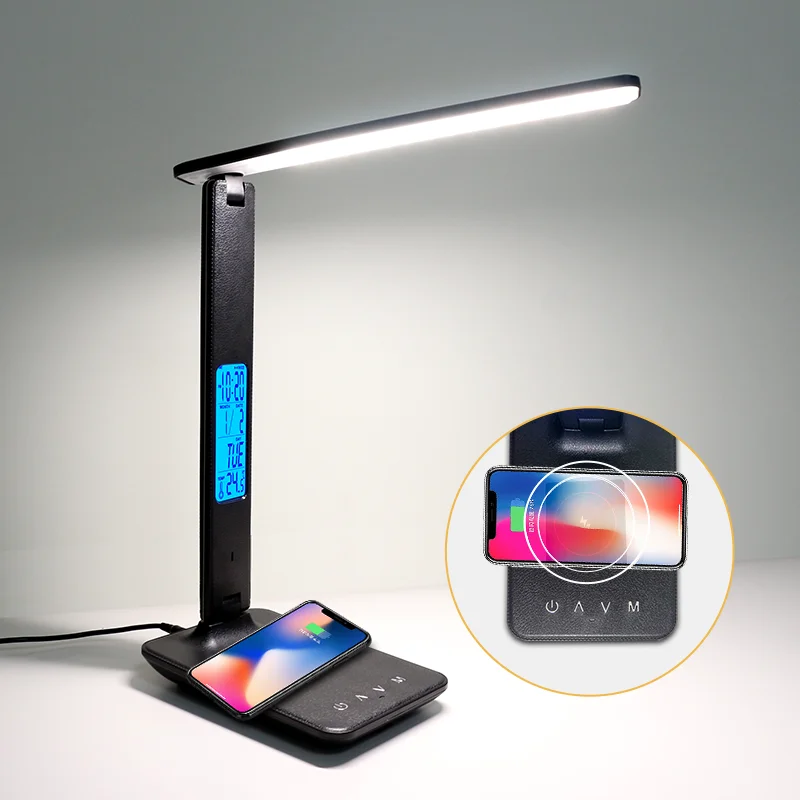 LAOPAO 10W QI Wireless Charging LED Desk Lamp USB Charging Port Sliding Dimmable Auto Timer with Night Light Table Lamp LAOPAO 10W QI Wireless Charging LED Desk Lamp USB Charging Port Sliding Dimmable Auto Timer with Night Light Table Lamp
