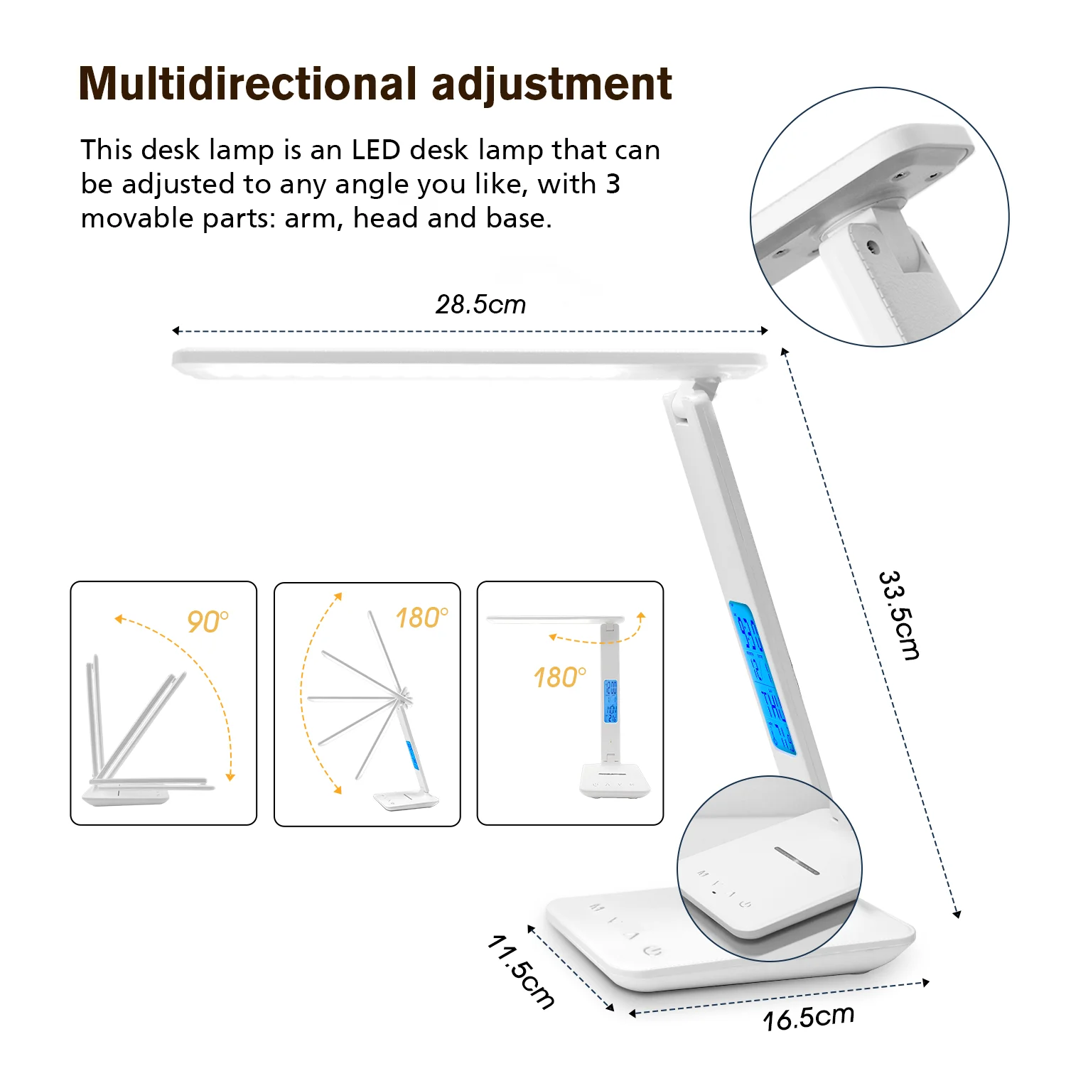 LAOPAO 10W QI Wireless Charging LED Desk Lamp USB Charging Port Sliding Dimmable Auto Timer with Night Light Table Lamp LAOPAO 10W QI Wireless Charging LED Desk Lamp USB Charging Port Sliding Dimmable Auto Timer with Night Light Table Lamp
