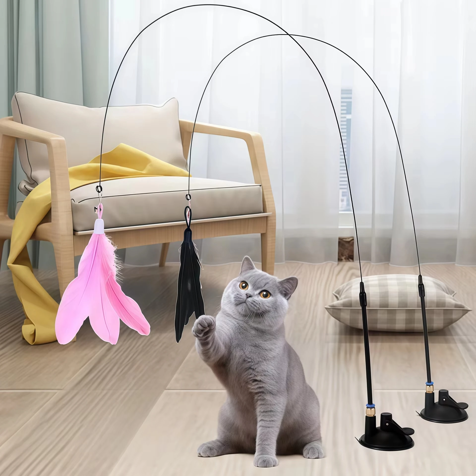 Pet Cat Toys Cute Funny Rainbow Strips Stick Cat Teaser Wand Pet Toys for Cats Interactive Toys Cat Supplies Pet Products Pet Cat Toys Cute Funny Rainbow Strips Stick Cat Teaser Wand Pet Toys for Cats Interactive Toys Cat Supplies Pet Products
