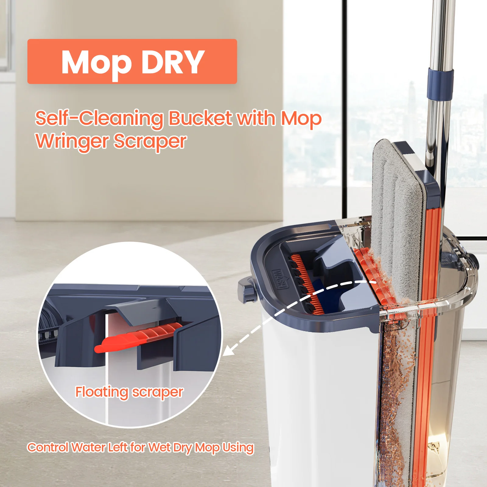 Floor washing mop,, Mop Buckets Separate Clean and Dirty Water,with Bucket Hand Free Lazy Cleaning Mop House Cleaning Floor washing mop,, Mop Buckets Separate Clean and Dirty Water,with Bucket Hand Free Lazy Cleaning Mop House Cleaning