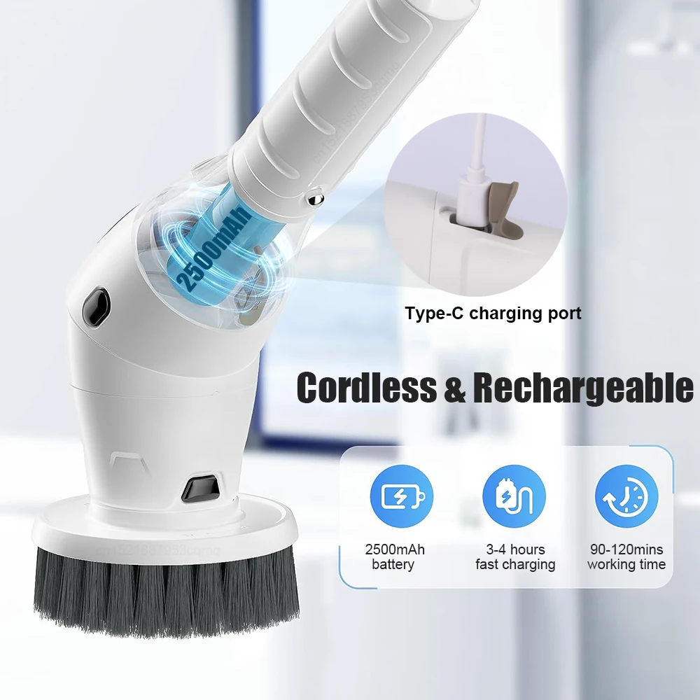 Electric Cleaning Brush 8 in 1 Multifunctional Household Wireless Rotatable Cleaning Brush For Bathroom Kitchen Windows Toilet Electric Cleaning Brush 8 in 1 Multifunctional Household Wireless Rotatable Cleaning Brush For Bathroom Kitchen Windows Toilet