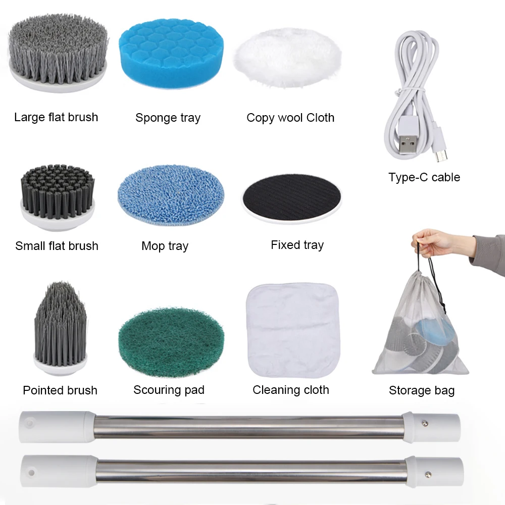 Electric Cleaning Brush 8 in 1 Multifunctional Household Wireless Rotatable Cleaning Brush For Bathroom Kitchen Windows Toilet Electric Cleaning Brush 8 in 1 Multifunctional Household Wireless Rotatable Cleaning Brush For Bathroom Kitchen Windows Toilet