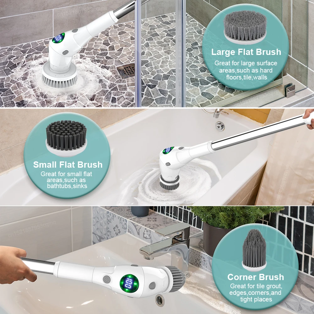 Electric Cleaning Brush 8 in 1 Multifunctional Household Wireless Rotatable Cleaning Brush For Bathroom Kitchen Windows Toilet Electric Cleaning Brush 8 in 1 Multifunctional Household Wireless Rotatable Cleaning Brush For Bathroom Kitchen Windows Toilet